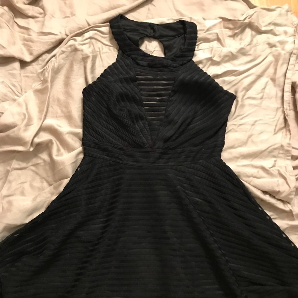 Black high neck party dress